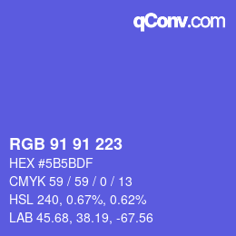 Color code: RGB 91 91 223 | qconv.com