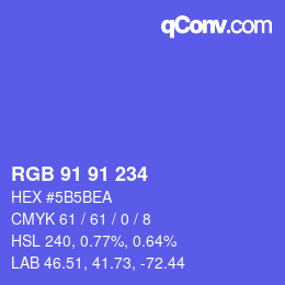 Color code: RGB 91 91 234 | qconv.com