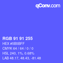 Color code: RGB 91 91 255 | qconv.com