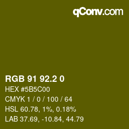 カラーコード: RGB 91 92.2 0 | qconv.com