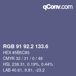 カラーコード: RGB 91 92.2 133.6 | qconv.com