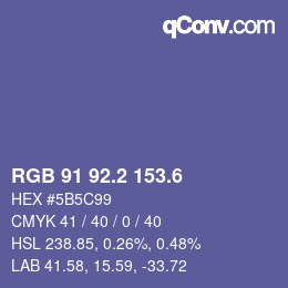 カラーコード: RGB 91 92.2 153.6 | qconv.com