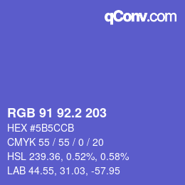 カラーコード: RGB 91 92.2 203 | qconv.com