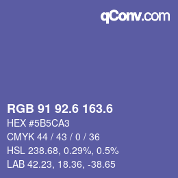カラーコード: RGB 91 92.6 163.6 | qconv.com