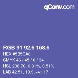 カラーコード: RGB 91 92.6 168.6 | qconv.com