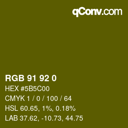 カラーコード: RGB 91 92 0 | qconv.com