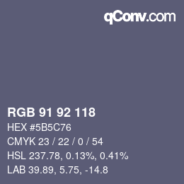 カラーコード: RGB 91 92 118 | qconv.com