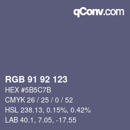 Color code: RGB 91 92 123 | qconv.com