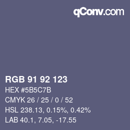 カラーコード: RGB 91 92 123 | qconv.com