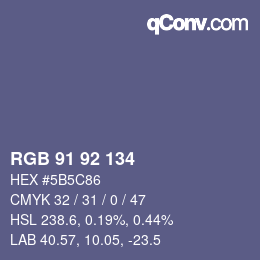 颜色代码: RGB 91 92 134 | qconv.com