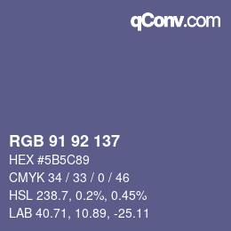 カラーコード: RGB 91 92 137 | qconv.com