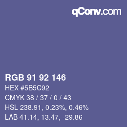 カラーコード: RGB 91 92 146 | qconv.com