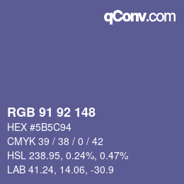 カラーコード: RGB 91 92 148 | qconv.com