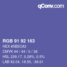 Color code: RGB 91 92 163 | qconv.com