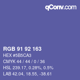 カラーコード: RGB 91 92 163 | qconv.com