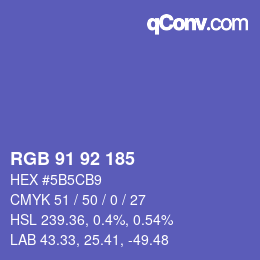 颜色代码: RGB 91 92 185 | qconv.com
