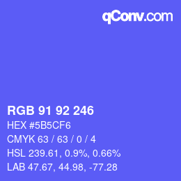 颜色代码: RGB 91 92 246 | qconv.com