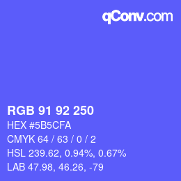 Color code: RGB 91 92 250 | qconv.com