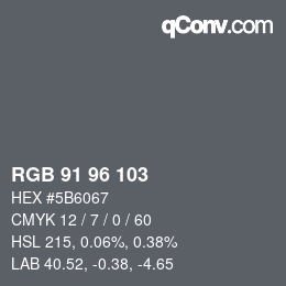 カラーコード: RGB 91 96 103 | qconv.com
