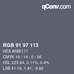 Color code: RGB 91 97 113 | qconv.com