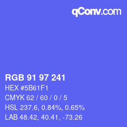 Color code: RGB 91 97 241 | qconv.com