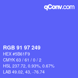 Color code: RGB 91 97 249 | qconv.com