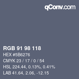 Farbcode: RGB 91 98 118 | qconv.com