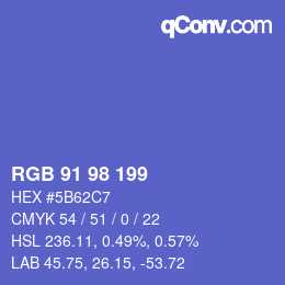 Color code: RGB 91 98 199 | qconv.com