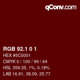 カラーコード: RGB 92.1 0 1 | qconv.com