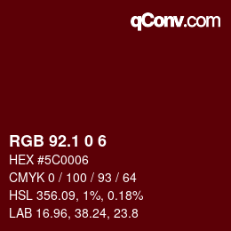 カラーコード: RGB 92.1 0 6 | qconv.com