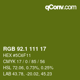 カラーコード: RGB 92.1 111 17 | qconv.com