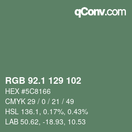Color code: RGB 92.1 129 102 | qconv.com
