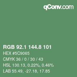 Color code: RGB 92.1 144.8 101 | qconv.com