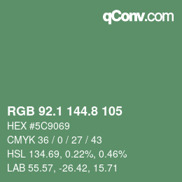 Color code: RGB 92.1 144.8 105 | qconv.com