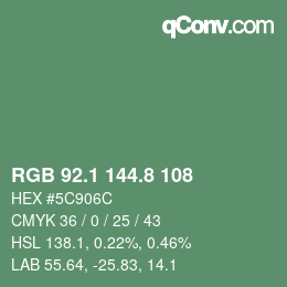 カラーコード: RGB 92.1 144.8 108 | qconv.com