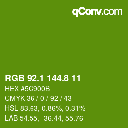 カラーコード: RGB 92.1 144.8 11 | qconv.com