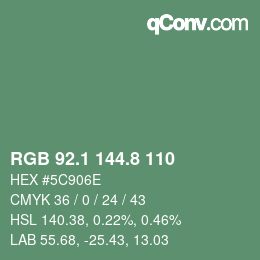Color code: RGB 92.1 144.8 110 | qconv.com
