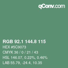 Color code: RGB 92.1 144.8 115 | qconv.com
