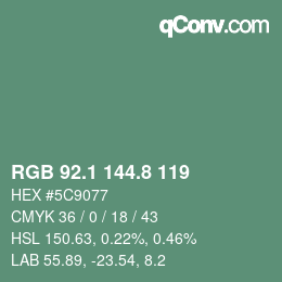 Color code: RGB 92.1 144.8 119 | qconv.com