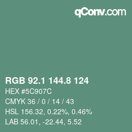 Color code: RGB 92.1 144.8 124 | qconv.com