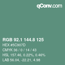 Color code: RGB 92.1 144.8 125 | qconv.com