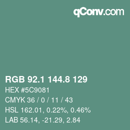 Color code: RGB 92.1 144.8 129 | qconv.com