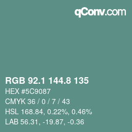 Color code: RGB 92.1 144.8 135 | qconv.com
