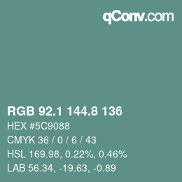 Color code: RGB 92.1 144.8 136 | qconv.com