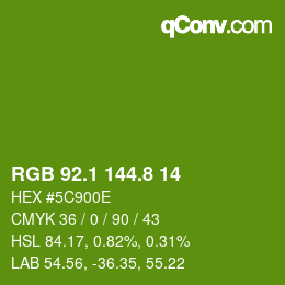 カラーコード: RGB 92.1 144.8 14 | qconv.com