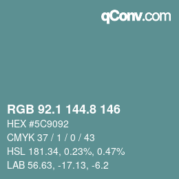 Color code: RGB 92.1 144.8 146 | qconv.com