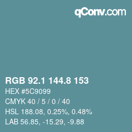 Color code: RGB 92.1 144.8 153 | qconv.com
