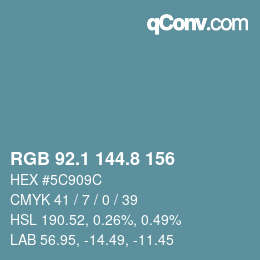 Farbcode: RGB 92.1 144.8 156 | qconv.com