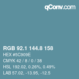 Farbcode: RGB 92.1 144.8 158 | qconv.com