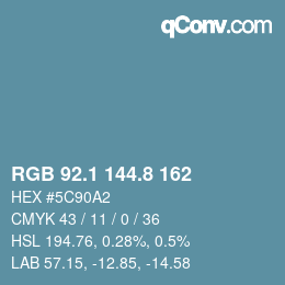 Color code: RGB 92.1 144.8 162 | qconv.com
